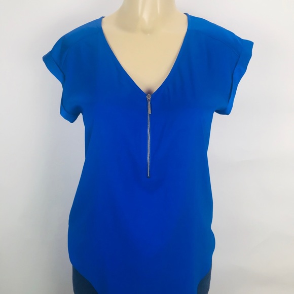 Express Blouse Blue 1/4 zip Women’s size S - Picture 6 of 8